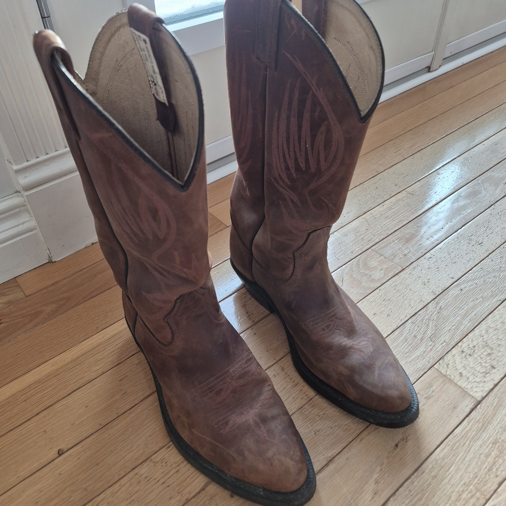 Men's Brown Leather Cowboy Boots